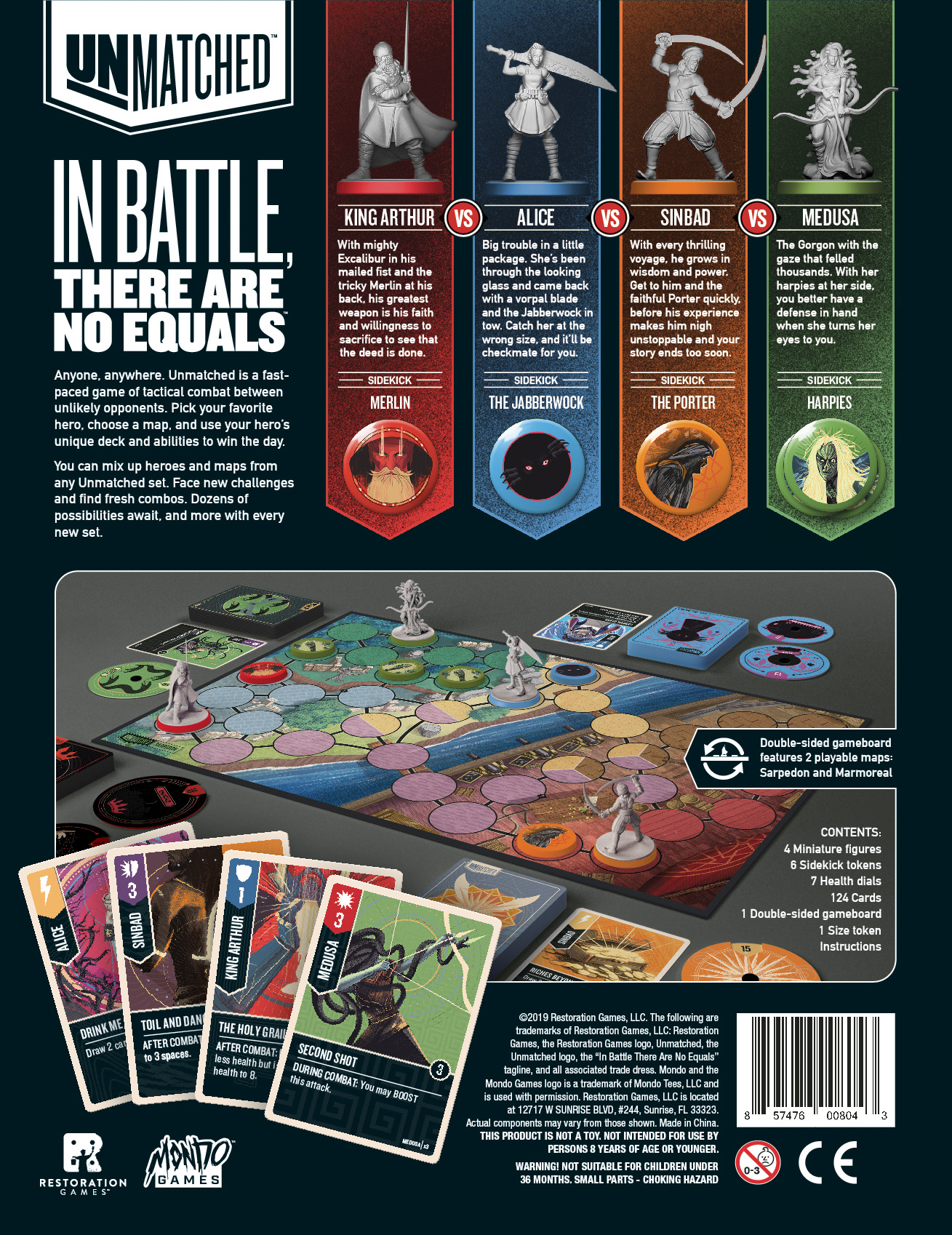 Unmatched: Battle of Legends Volume Um, Jogo de Combate, Jogo de Miniaturas  até 4 jogadores