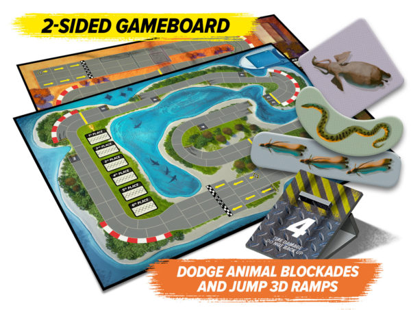 two race tracks with assorted Wild Ride tokens